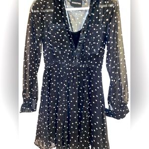 MINKPINK black polka dot dress sheer size small